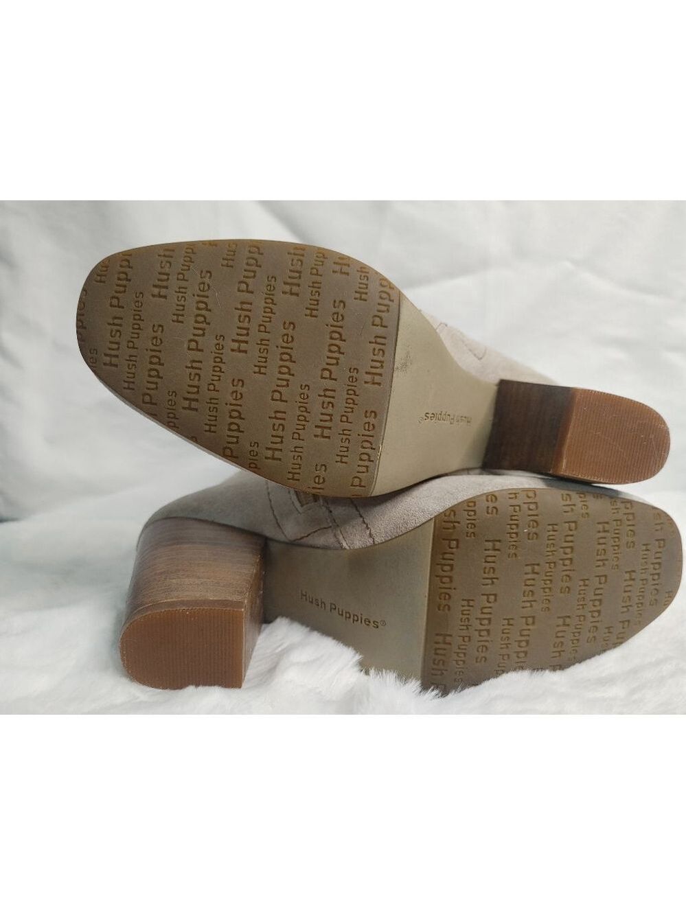 Women's Hush Puppies Daisee Billie Beige Suede Ankle Boots with Tassels Size 8 - Picture 5 of 10
